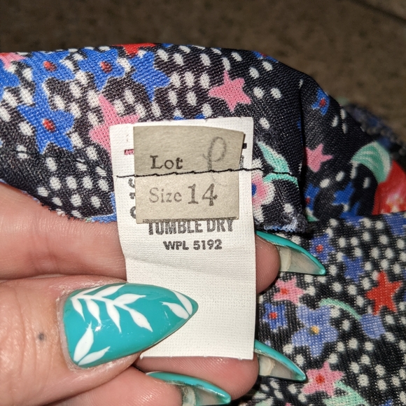 VTG 70's Maxi Dress Size 14 Psychedelic Floral Pattern - Picture 10 of 16